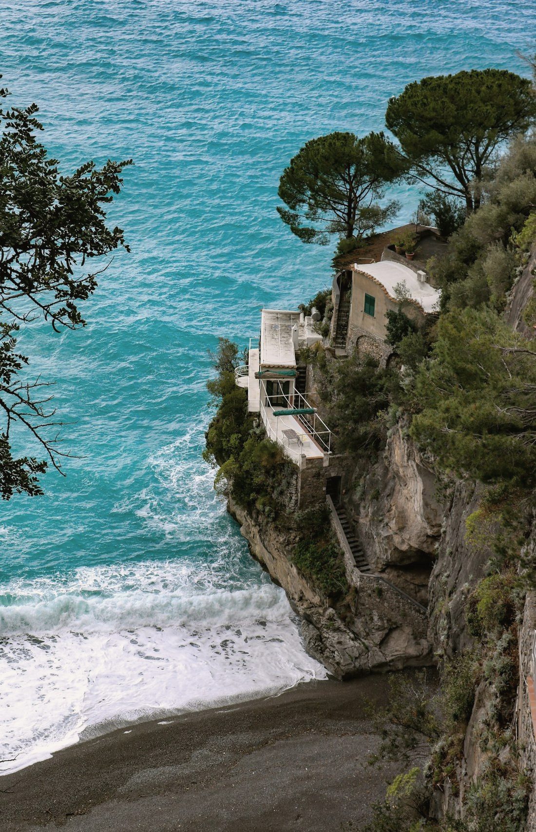 La Vigie, steps down the cliff to the sea below the old port at Menton